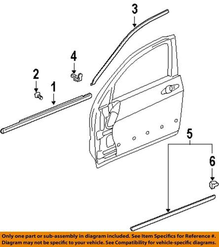 Honda oem 75322sdaa11za front door-body side molding part # 5 in diagram