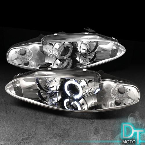 97-99 mit. eclipse ccfl halo projector clear headlights lamps lights left+right