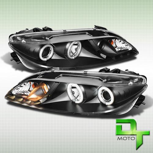 Black 03-06 mazda 6 mazda6 dual ccfl halo projector headlights w/daytime drl led