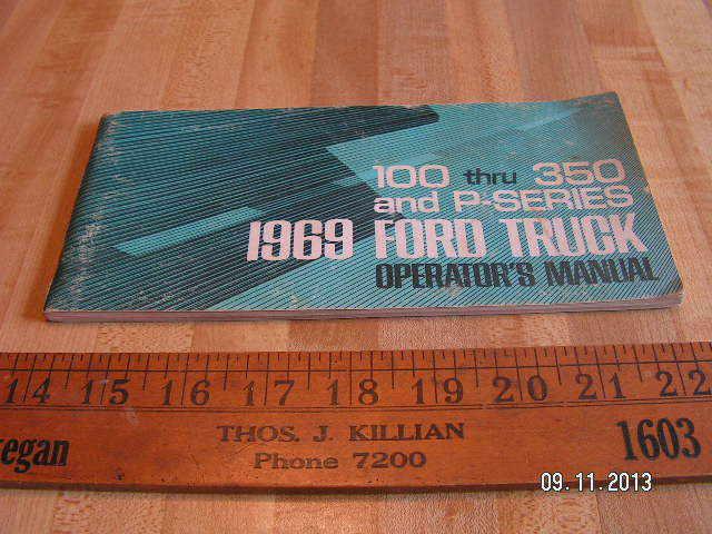 1969 ford truck original owner's/owners manual/operators book/f100/f250/f350