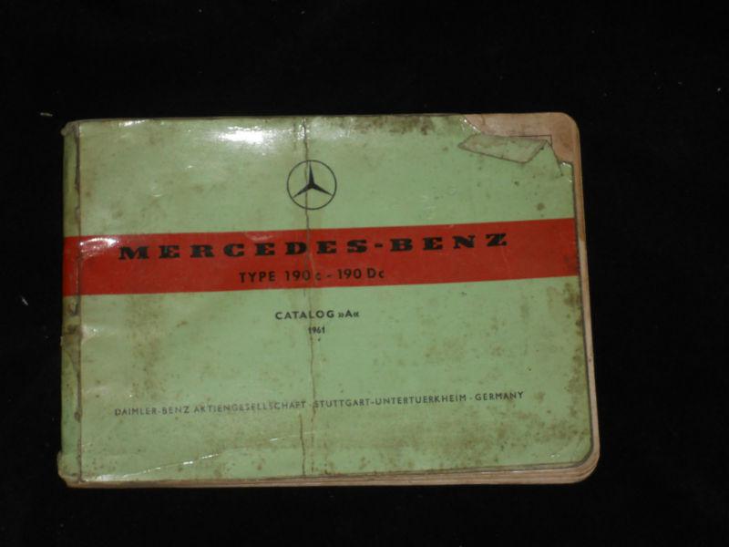 1961 mercedes benz type 190c - 190dc original owners manual