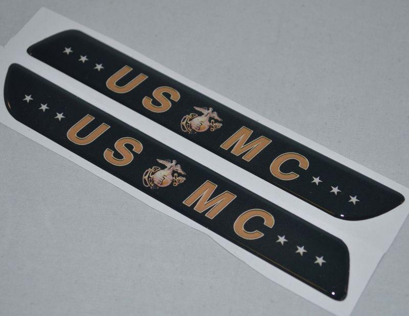 Pair of premium "usmc" custom gloss decals for car truck suv window sticker