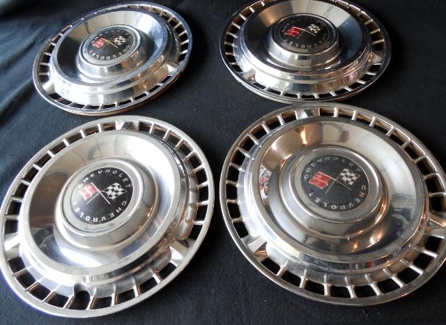 1961 61 chevy chevrolet impala hubcaps wheelcovers ss super sport 348 409  