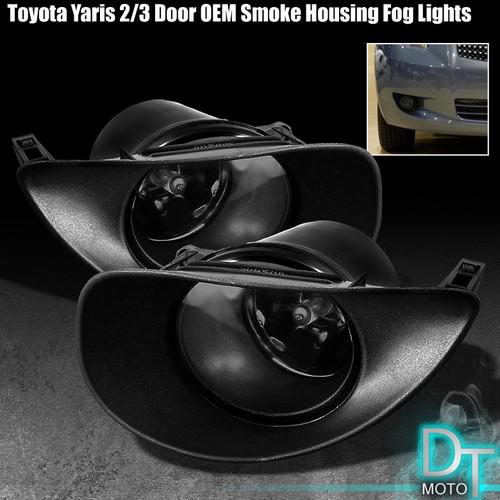 Smoked 06-08 toyota yaris 2/3dr bumper fog lights lamps+switch+bulbs left+right