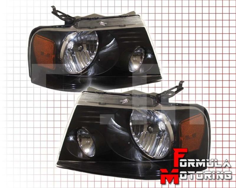 Ford f-150 pickup 04-07 crystal lamp headlights lamps upgrade signal black/amber