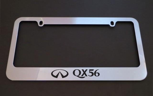 1 brand new infiniti qx56 chrome metal license plate frames + screw caps