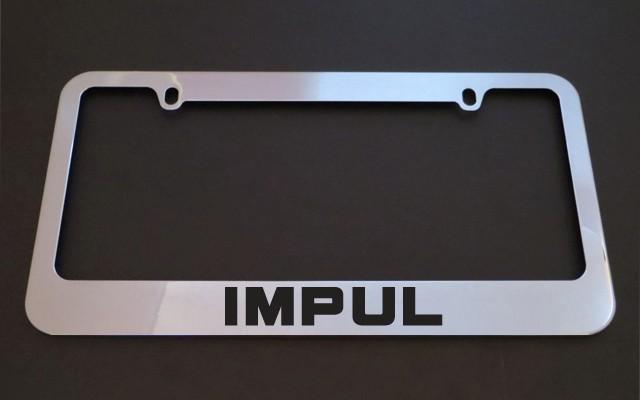 1 brand new nissan impul chrome metal license plate frames + screw caps