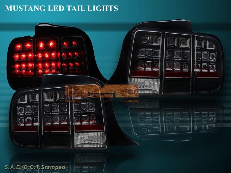 05 06 07 ford mustang led rear tail light rear lamps black