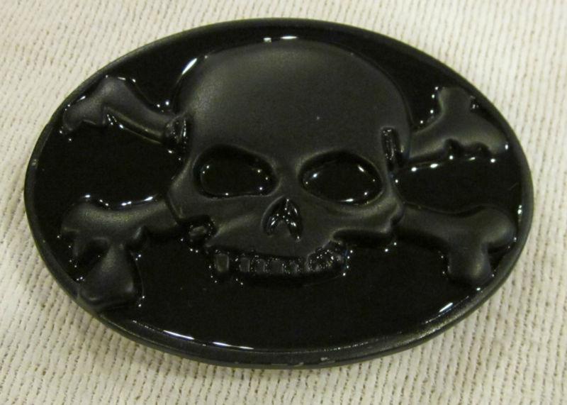 Black skull belt buckle  motorcycle biker  goth punk rock 