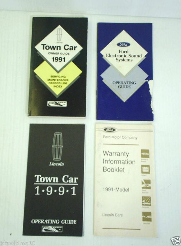 1991 lincoln town car owners manual owner's guide book set oem 91