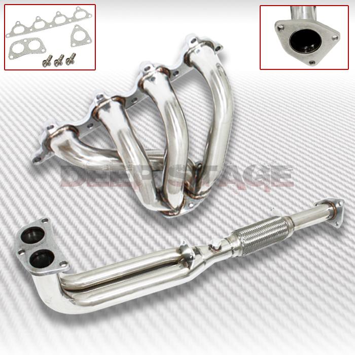 Ss tubular exhaust manifold header extractor 92-96 honda prelude 2.3l 4cyl h23