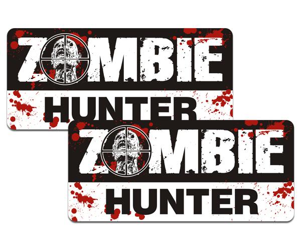 Zombie hunter decal set 4"x1.8" walking dead zombies control vinyl sticker zu1