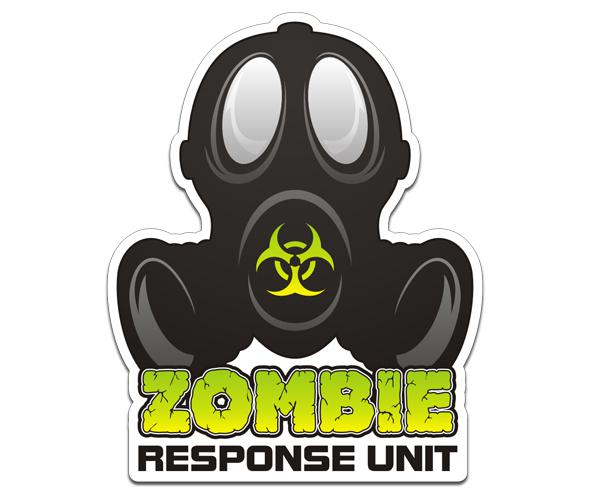 Zombie gas mask response unit decal 5"x3.9" outbreak control team sticker zu1