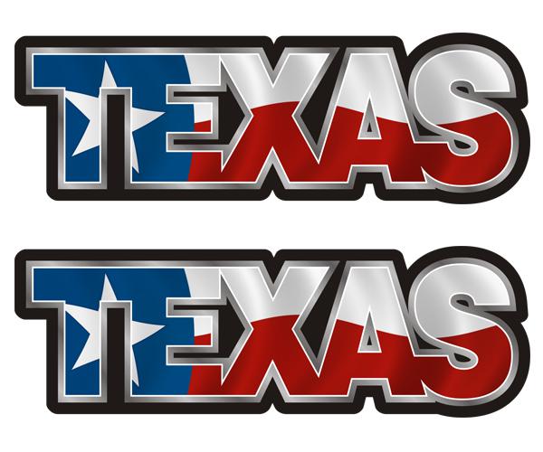 Texas decal set 3"x1" state flag lone star tx longhorn usa sticker zu1