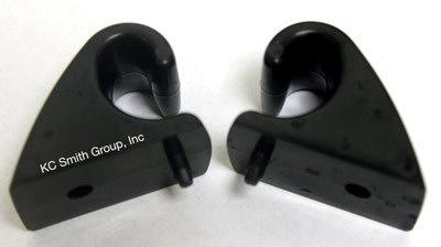 1967-1972 chevy/gmc truck sun visor retaining hooks, black plastic, pair