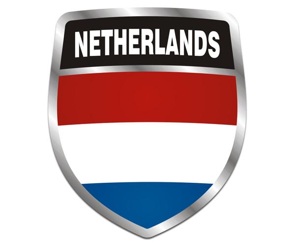 Netherlands flag shield decal 5"x4.3" holland dutch vinyl sticker zu1