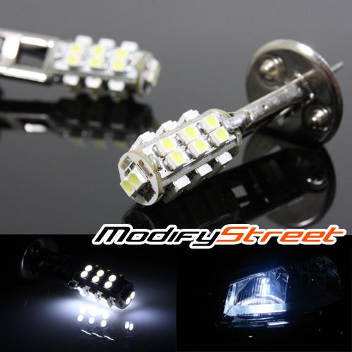 2 x 26 5050 smd led h1 smd bulb drl white fog driving lights bumper lamps