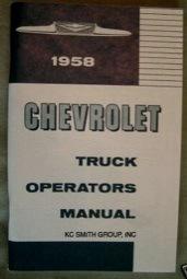 1958 chevy truck owners manual