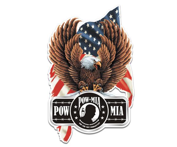 Eagle pow mia decal 5"x3.1" american flag war military sticker (rh) zu1