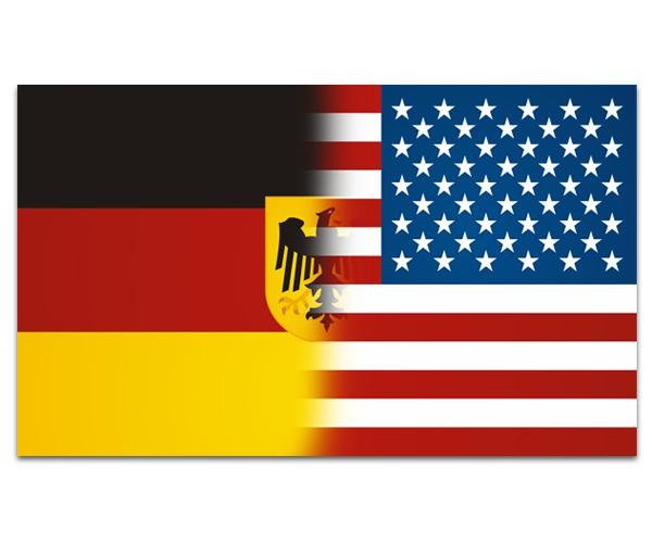 American german flag decal 5"x3" usa germany vinyl car sticker (lh) zu1