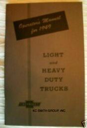 1949 chevy truck owners manual