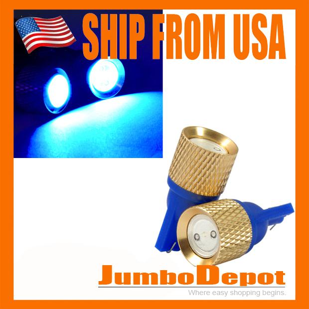 Us blue light lamp led bulb indicator interior license plate 12v t10 w5w 656 657