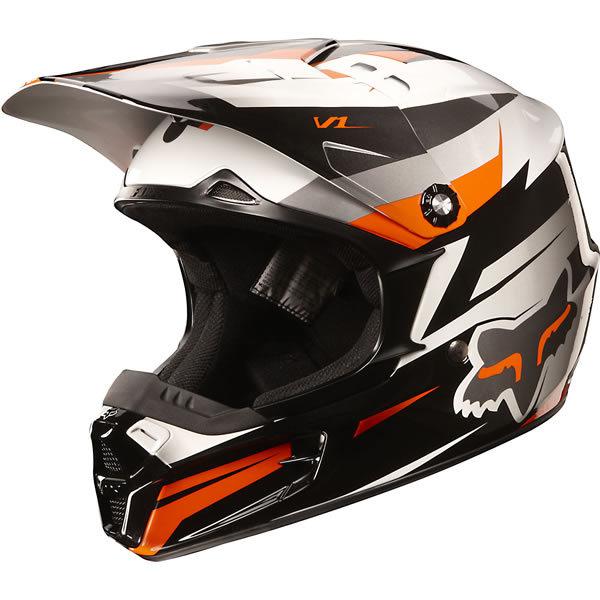 Fox racing v1 mx motorcycle helmet costa orange size youth kids medium new! $110