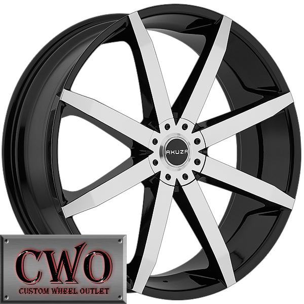 20 black akuza zenith rims 5x115/5x120 5 lug grand am prix cts bmw rover cwo