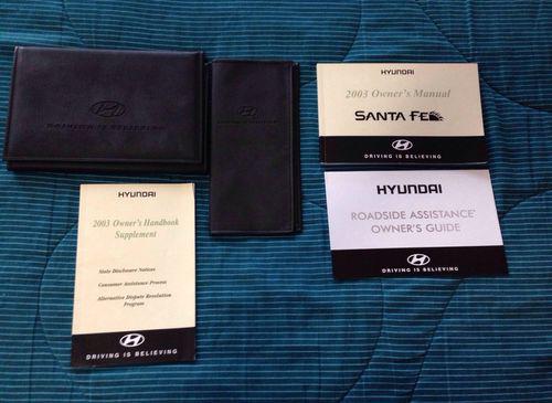 2003 hyundai santa fe owners manual set with case 