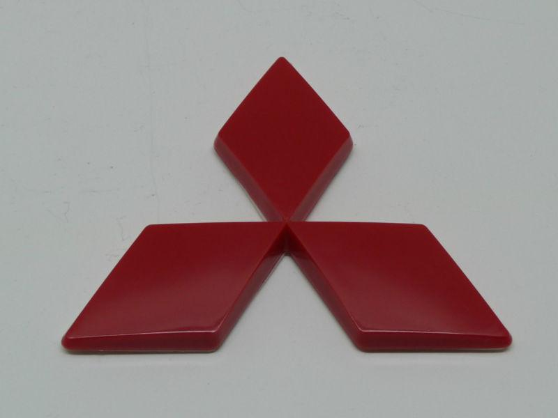 Mitsubishi red 88 mm 3" 1/2'  emblem badge sticker outlander lancer eclipse 