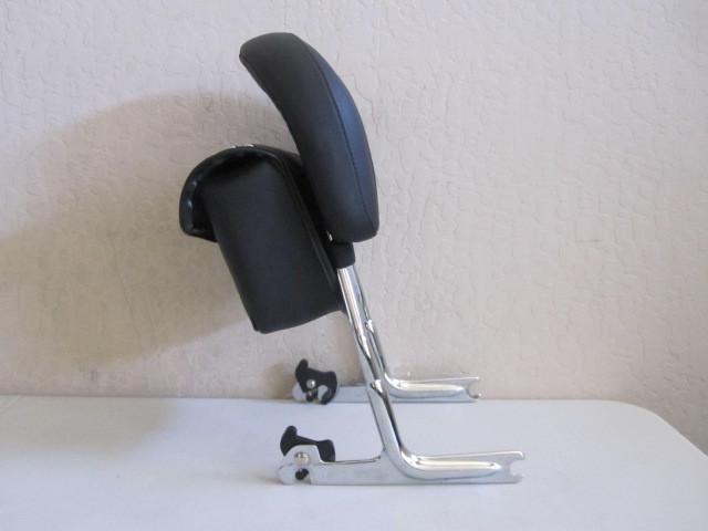 Harley softail deluxe springer chrome passenger backrest w/pouch '00-'07