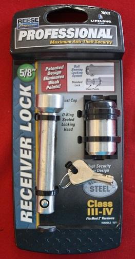 Reese towpower 5/8" receiver lock - class iii-iv - stainless steel - brand new!!