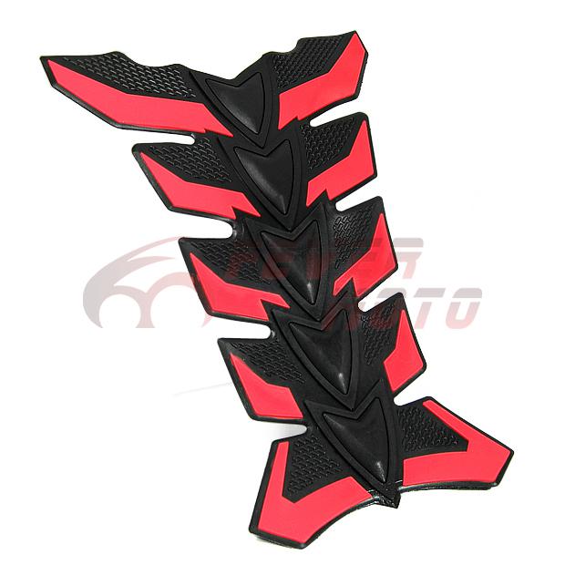 Universal red black rubber motorcycle bike sport tank gas protector pad sticker