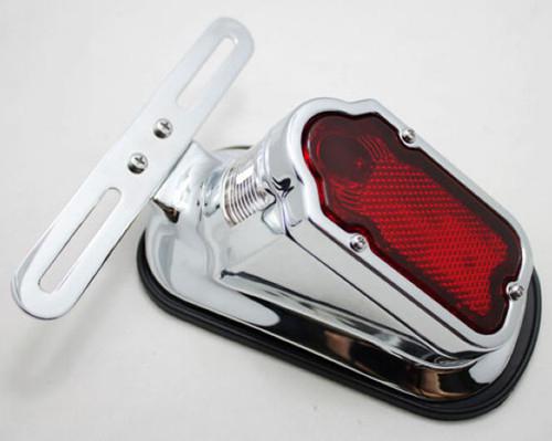 Chrome red tombstone brake tail light signal for harley davidson chopper cruiser