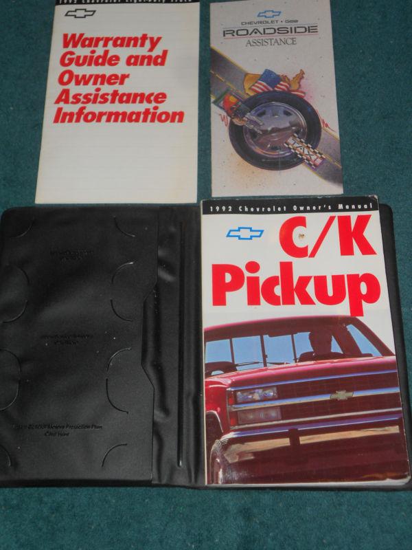 1992 chevrolet truck owner's manual set/ original c/k pickup guide book!