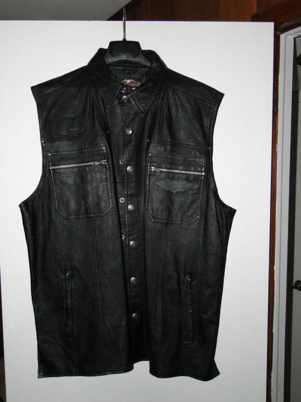 Harley-davidson men's long leather vest