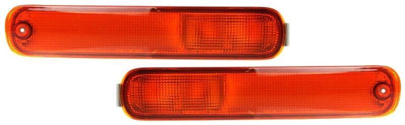 Turn signal light lamp lens & housing pair set (driver & passenger side, qty 2)