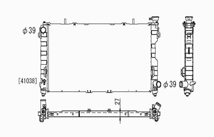 Replacement radiator 01-04 dodge caravan chrysler town & country auto 2.4l l4