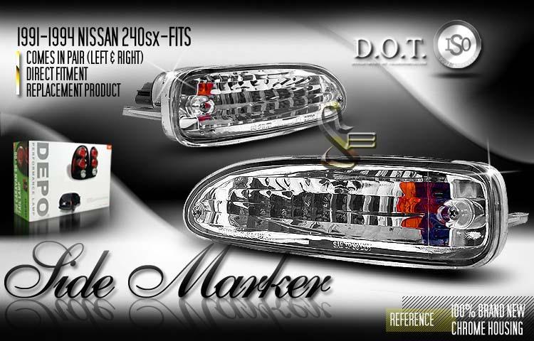 Depo pair euro style bumper park turn signal lights 91-94 92 93 nissan 240sx s13