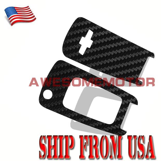 Us chevy 09-12 carbon fiber paper remote key chain protective cover sticker x 2