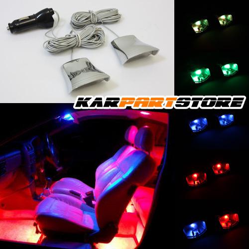 2x 7 color interior led light kit decorate disco lamp side under seat high power