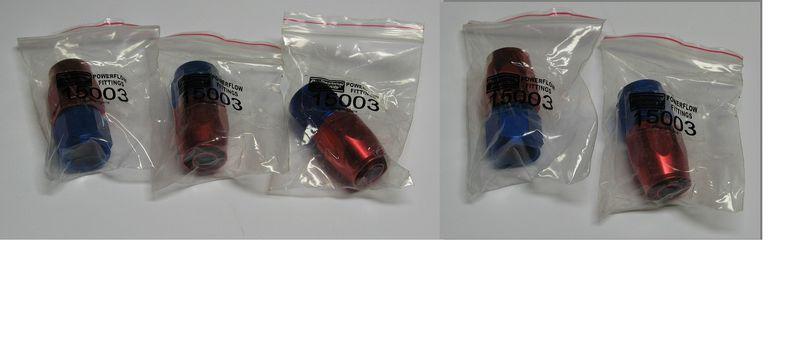 5 pack -10 an straight female swivel hose end red/blue fuel oil air fitting