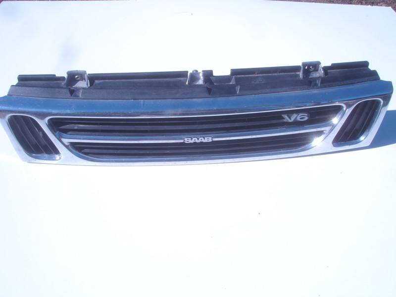 Saab 9000 cse factory grille grill chrome with emblem logo 1993-1998 v6 aero oem