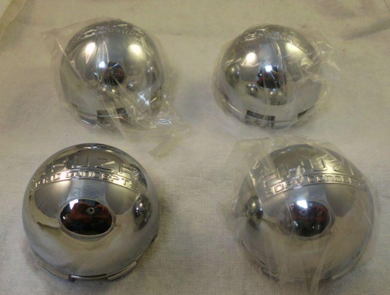 Akuza wheels chrome custom wheel center cap caps set 4 new!