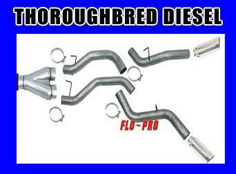  flo pro exhaust system 07.5-10 duramax lmm 4'' dpf back duals w/tips #728