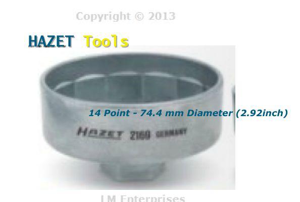 Hazet engine oil filter wrench 74.4mm diameter 14 point 3/8 inch drive bmw audi