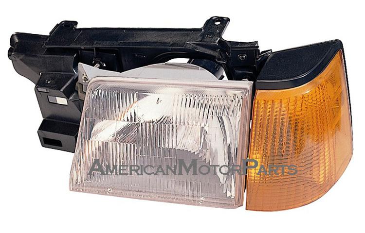 Left driver side replacement headlight w/ corner lamp 85-90 ford escort