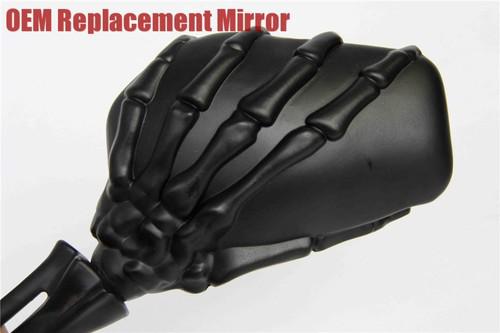 Black skull skeleton hand mirrors kawasaki ninja vulcan vn 750 800 900 1500 1600