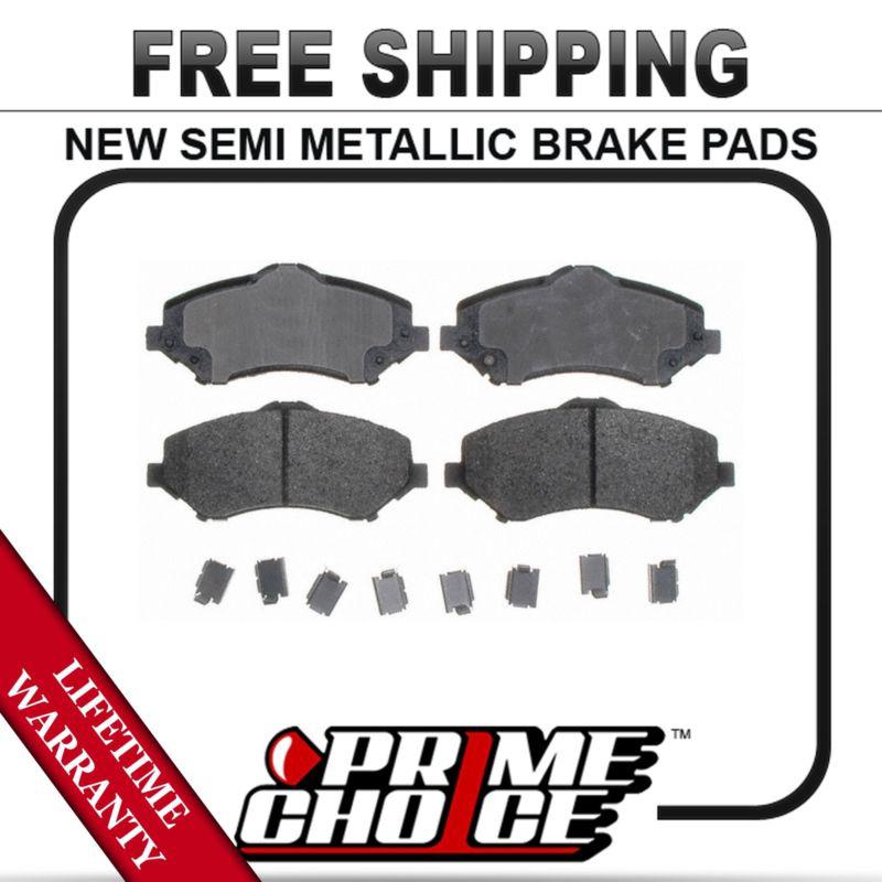 Front semi metallic disc brake pad kit full set with lifetime warranty