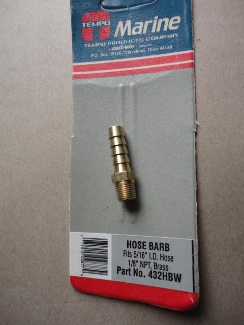 Tempo marine fuel hose barb - 432hbw